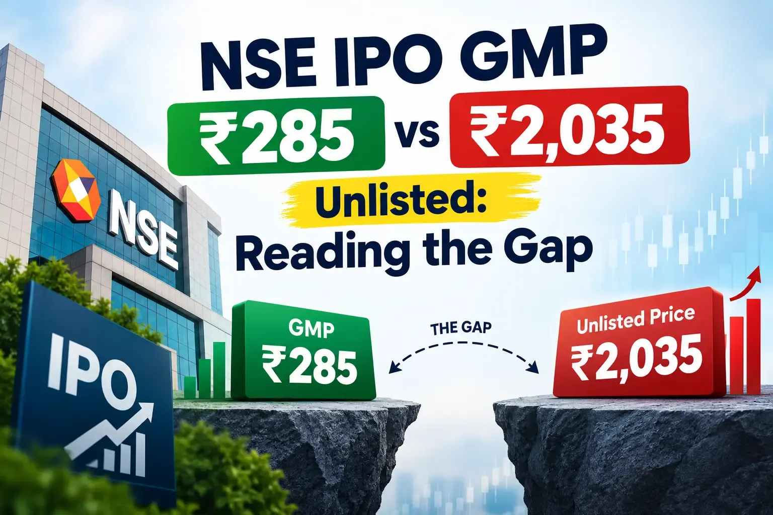 NSE IPO GMP ₹285 vs ₹2,035 Unlisted: Reading the Gap