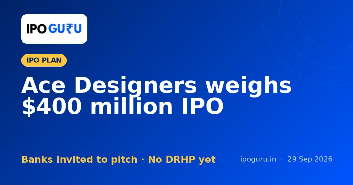 Ace Designers IPO: CNC Machine Tool Maker Weighs $400 Million Issue