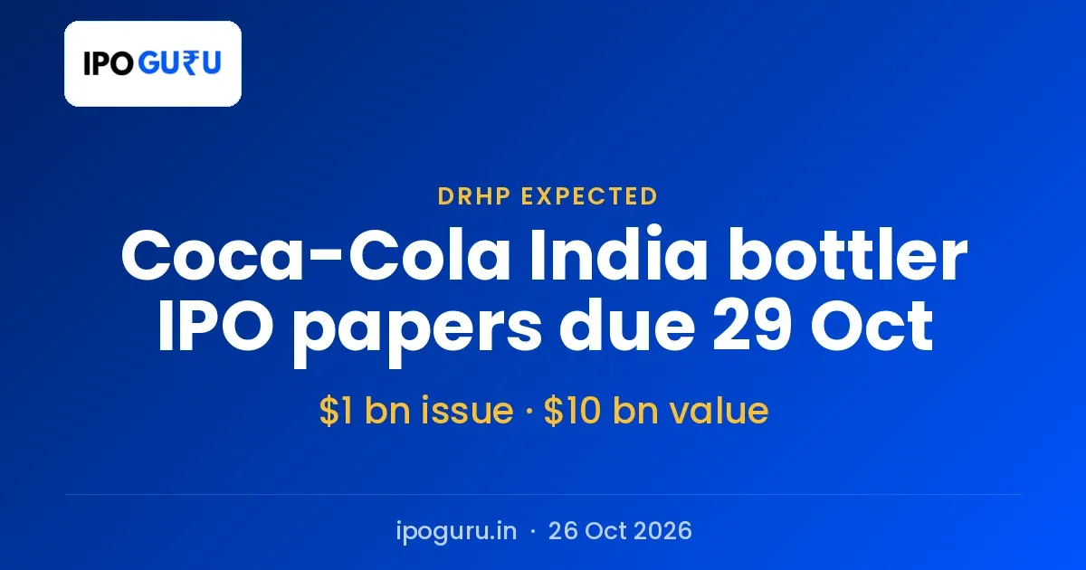 Coca-Cola's India Bottler Likely to File IPO Papers on 29 October, Says Report