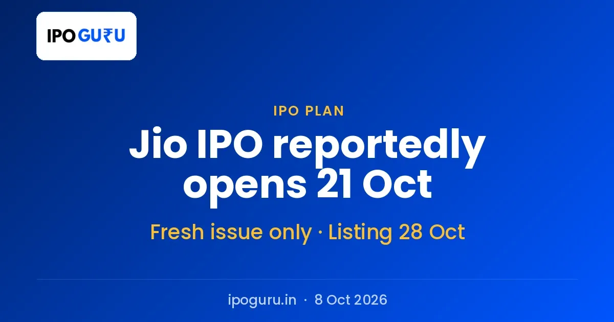 Jio Platforms IPO Reportedly Set to Open on 21 October, Aiming for ₹37,000 Crore