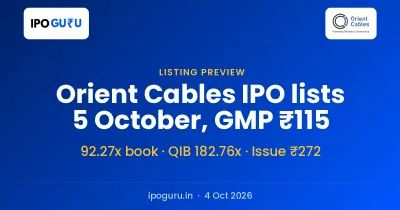 Orient Cables IPO Listing on 5 October: Grey Market Points to a ₹387 Open