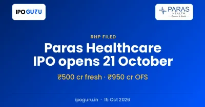 Paras Healthcare IPO Opens 21 October: ₹1,450 Crore Issue, Down From ₹1,800 Crore