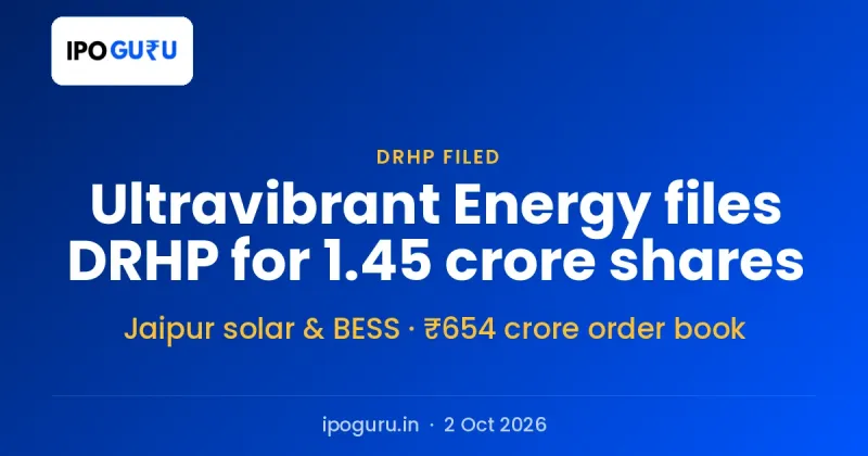 Ultravibrant Integrated Energy IPO: DRHP Filed for 1.45 Crore Shares