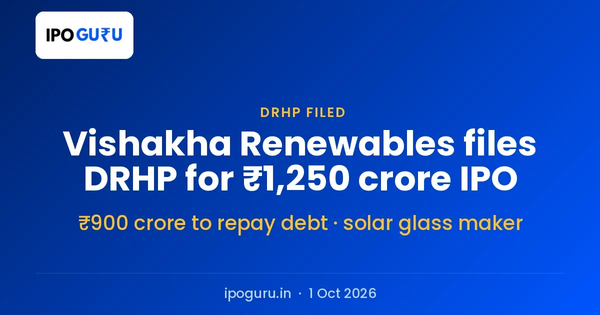 Vishakha Renewables IPO: DRHP Filed for ₹1,250 Crore, ₹900 Crore to Repay Debt